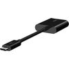 Belkin - USB-C Audio + Charge Adapter, USB-C PD Fast Charging - Black