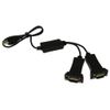 Dual USB 2.0 Serial RS232 Adapter 2 Port Cable