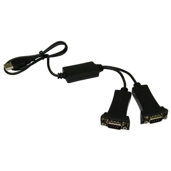 Dual USB 2.0 Serial RS232 Adapter 2 Port Cable