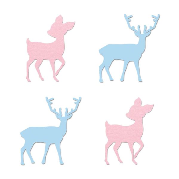 Deer Buck Gender Reveal Cut-outs, 12-Pack Double-sided Table Topper Baby Shower Party Decorations