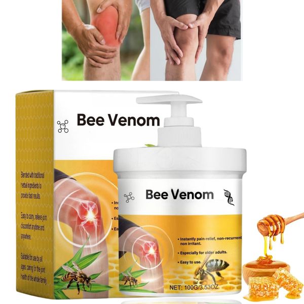 Bee Venom Pain Suppression,Bee Venom Pain-Relief Cream,Professional Bee Venom Pain Relief Gel,Effective Relief for Back,Neck,Hands,Pace,Knee,Pain Relief Gel,Muscle Pain Relief,Pain Relief Gel