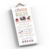 Global Designs Garden Rules Garden Theme Gift Idea Hanging Plaque