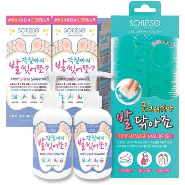 Sopris Foot Scrub Shampoo 280ml x 2 Brush Set Costco_MC