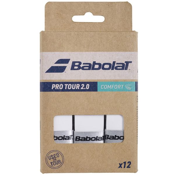 Babolat Overgrip Pro Tour 2.0 X12, white, One Size
