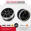 Unicook 5 Pack Grill Control Knobs Replacement, Chrome Plated Plastic with Nonslip Grip, Fits Gas BBQ with D Shaped Valve Stem, Including 5 Knobs and 15 Adaptors