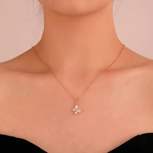 TseanYi Butterfly Choker Necklace Crystal Butterfly Pendant Necklace Mini Butterfly Necklace Gold Butterfly Necklace Chain