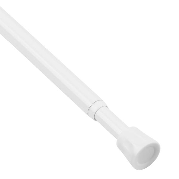 TYRON 1Pcs White Tension Rod 18 to 28 Inch, Adjustable Small Tension Curtain Rod, Spring Loaded Curtain Rods for Window No Drill