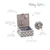 Hobby Gift Sewing Craft Hobby Storage Box, Small, Square, Polka Dot Grey