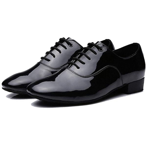 Sansha Dance Shoes, Men's, Ballroom Dance Shoes, Men's, Enamel, Matte, Glossy, Modern, Latin, Classic, Luxury, Black, enamel-black