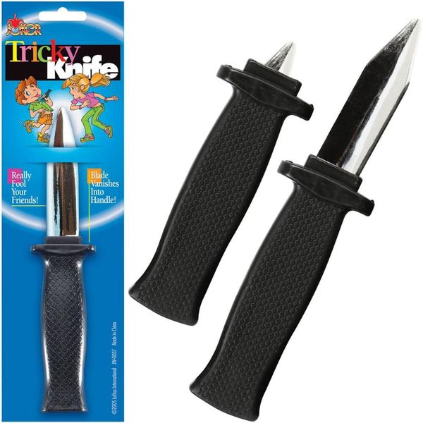 Forum Novelties Disappearing Dagger Knife Prank Joke Gag Magic Trick Fake Silver Plastic Prop