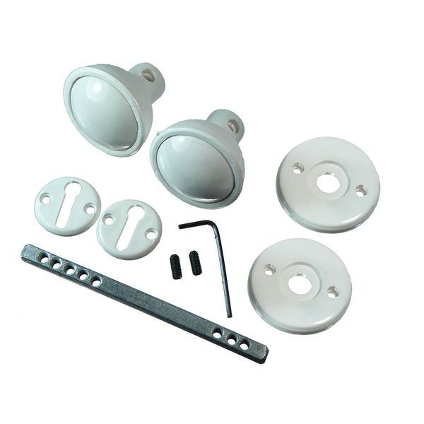 12 x White Plastic MORTICE Door KNOB Sets with FIXINGS and Spindle