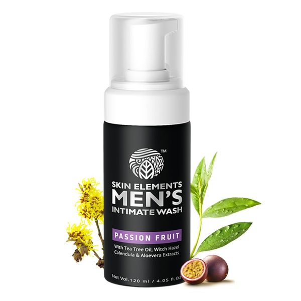 Skin Elements Intimate Wash For Men With Passion Fruit | Ph Balanced Foaming Hygiene Wash | Prevents Itching, Irritation & Bad Odor | 120 Ml (Pack Of 1)