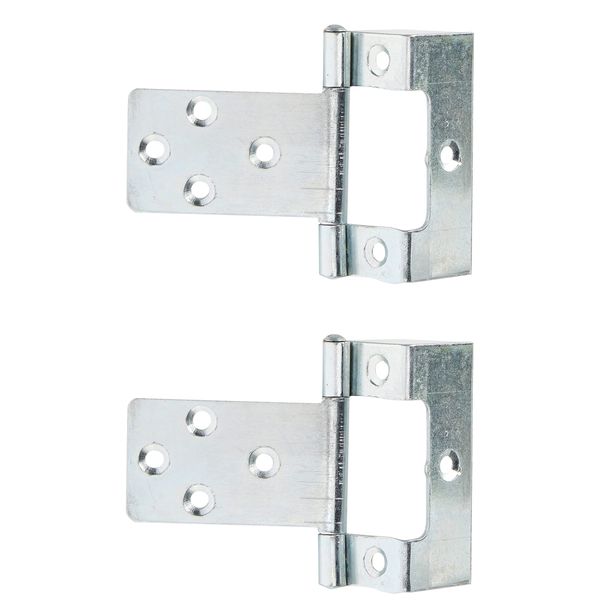 Merriway® BH01811 (2 Pcs) Non-Mortise Cranked Partial Wrap Cupboard Cabinet Door Flush Hinge, 50mm (2 inch) with 5/8 inch Crank Bright Zinc Plated - Pack of 2 Pieces