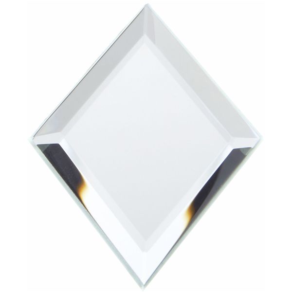 Plymor Diamond Shaped 3mm Beveled Glass Mirror, 2 inch x 3 inch (Pack of 6)