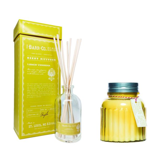 Apothecary Jar Candle 20oz & 8oz Diffuser Kit - Lemon Verbena Bundle