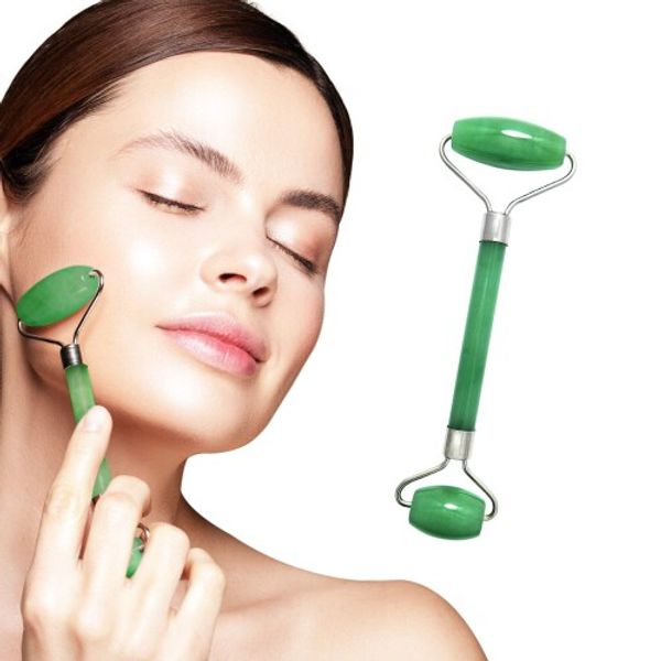 Facial massage face roller Jade roller made from natural stone (Green Jade)