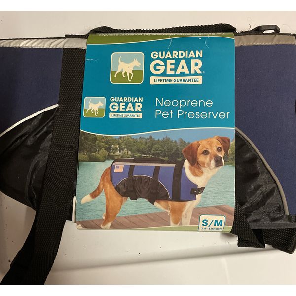 DOG PET PRESERVER LIFE JACKET SAFETY VEST Guardian Gear S\M 14” Length Blue