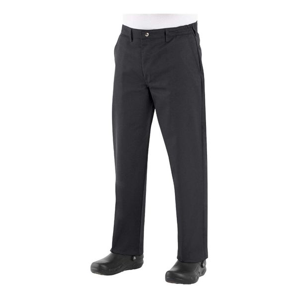 Chef Designs Men's Chef Pant, Black, 36W x 30L