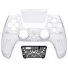 eXtremeRate LUNA Redesigned Clear Front Shell Touchpad Compatible with ps5 Controller BDM-010 020 030 040 050, DIY Replacement Custom Touch Pad Cover Compatible with ps5 Controller