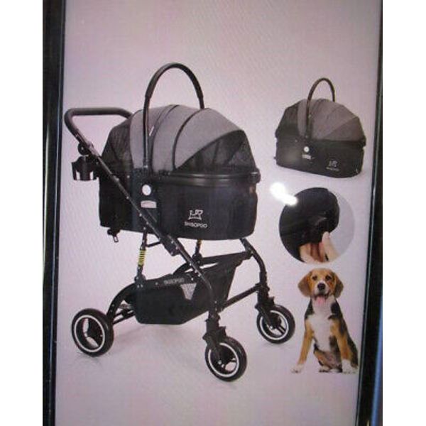 3 in 1 Multifunction Foldable Pet Stroller for Dog and Cat with Carrier