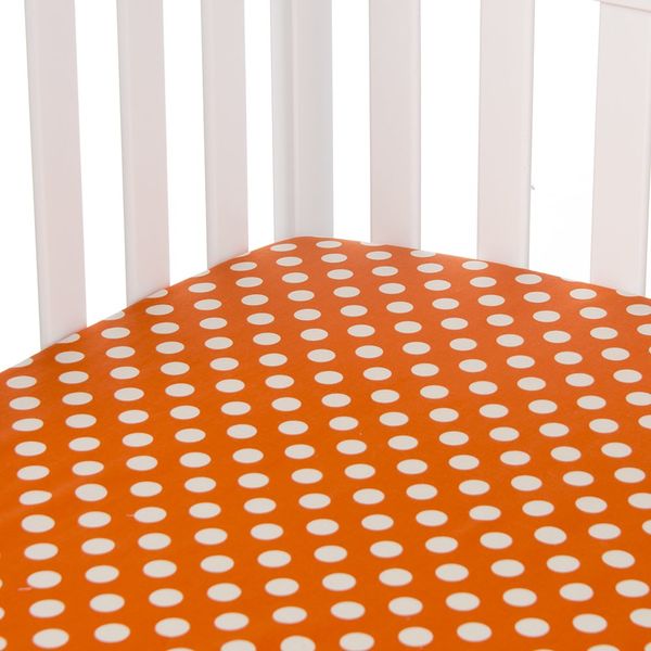 Sweet Potato Calliope Fitted Sheet, Tangerine/Orange/ White