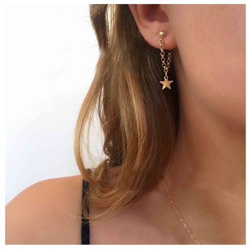 Yheakne Boho Star Chain Earrings Gold Star Drop Dangle Earrings Drop Chain Star Studs Earrings Personlized Ear Threaders Earrings Jewelry for Women