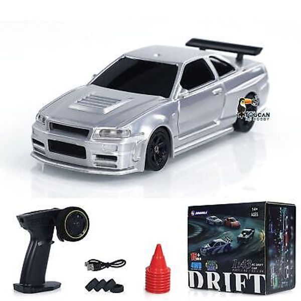 1:43 Remote Control Drift Race Car RC Toy 4WD Ready to Run with Traffic Cones