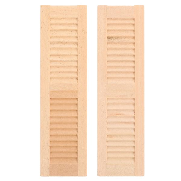 Healifty House Bookshelf 1:12 Scale Mini Window Shutter, Dollhouse Furniture Ornament, 2pcs Miniature Dollhouse Furniture for Dollhouse Living Room Miniature Window Frame