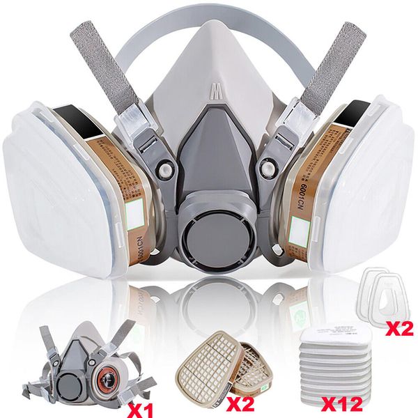 17 in 1 Half Face Gas Mask Facepiece Spray Painting Respirator Safety For 6200