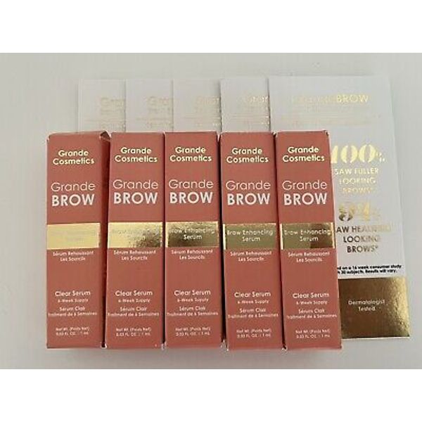 5 x Grande Cosmetics GRAND BROW Brow Enhancing Serum Sample 1ml EXP 04/2024