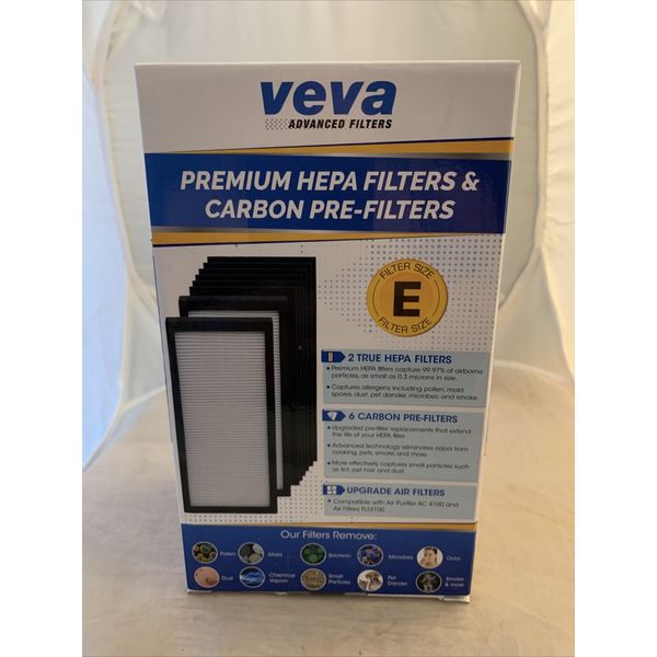 VEVA Premium HEPA Filter 2 Pack SIZE E Including 6 Carbon Pre Filters GG4100-2