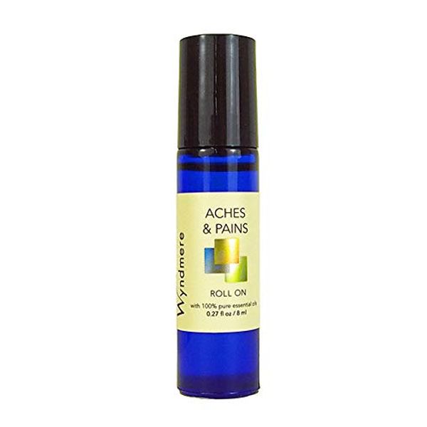 Aches & Pains Roll-on for Soothing Sore Muscles - 100% Pure Therapeutic Quality Essential Oils and Jojoba Oil - Wyndmere - 8ml