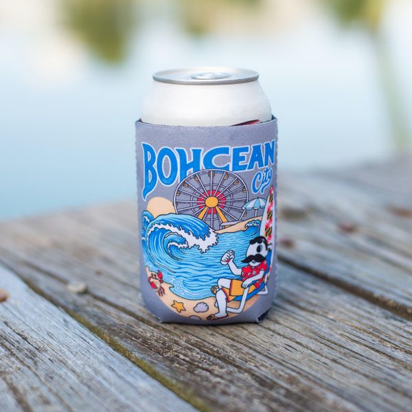 Bohcean City On The Beach (Grey) / Can Cooler - Grey / 10/$6 Each