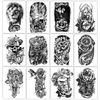 Yazhiji 36 Sheets Temporary Tattoos Stickers, 12 Sheets Fake Body Arm Chest Shoulder Tattoos for Men or Women with 24 Sheets Tiny Black