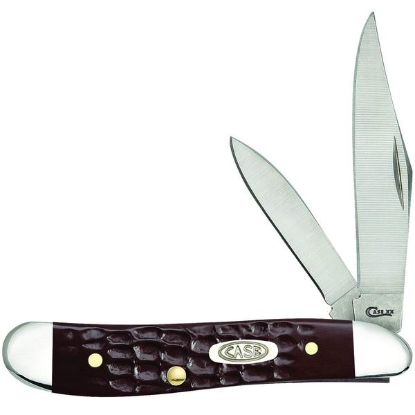 CASE XX WR Pocket Knife Brown Synthetic Jigged Peanut Item #046 - (6220 SS) - Length Closed: 2 7/8 Inches