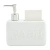 Mud Pie Soap Pump Wash Sponge Holder, White, 6 1/4" x 7"