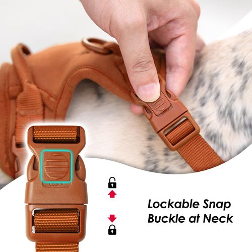 Sunraymascota No Pull Dog Harness, Puppy Vest with Front Clip for Small Medium Large Sized Dog(Carmel Brown,XL)