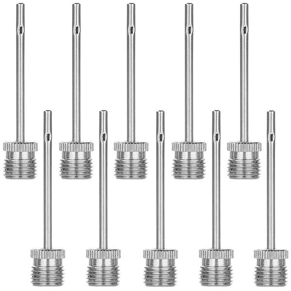 IRYNA 10 PCS Ball Pump Needle with Side Hole,Stainless Steel Needle Pump Adaptor for Ball Football Basketball Soccer