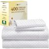 Polka Dot Sheets, Softest 100% Cotton Sheets for Queen Size Bed, Luxury 400 Thre