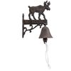 Cast Iron Dinner Bell Moose Welcome Doorbell Distressed Brown