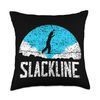 Slackline Slackliner Slacklines Lover Slacklining Slackline Throw Pillow, 18x18, Multicolor