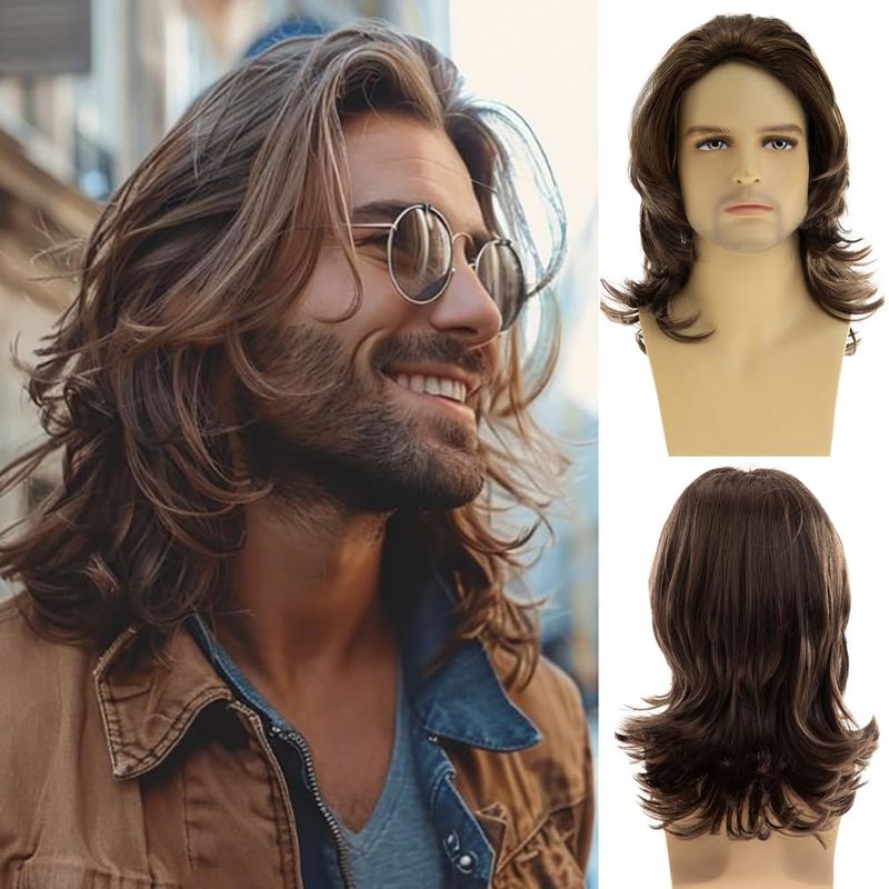 Baruisi Long Curly Wavy Blonde Wigs For Men Synthetic Natural | INDIA Baruisi Long Curly Wavy Blonde Wigs For Men Synthetic Natural | INDIA