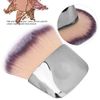 Mini Makeup Brush Soft Hair Loose Powder Blush Brush Foundation Brush Beauty Tool for Blending Liquid, Cream or Powder Cosmetics (Silver)
