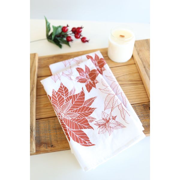 Poinsettia Tea Towel - one only