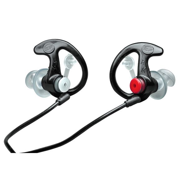 SureFire EP3 Sonic Defenders Filtered Earplugs, Double flanged Design, Reusable, Black, Medium