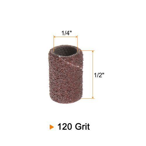 sourcing map 100pcs Sanding Drums 1/4 Inch Mini Sanding Sleeves 120 Grit Sanding Bands for Drum Sander Rotary Tools