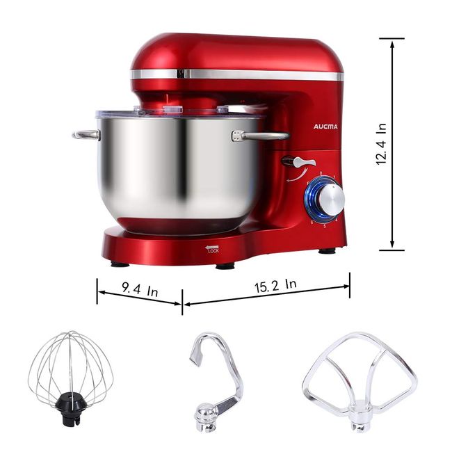 Aucma Stand Mixer,6.5-QT 660W 6-Speed Tilt-Head Food Mixer, Kitchen  Electric Mixer with Dough Hook, Wire Whip & Beater