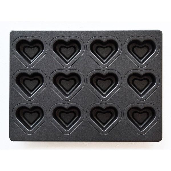 Matsunaga Double-Heart Cake Mold (Teflon-Coated Baking Mold) 12 Wells