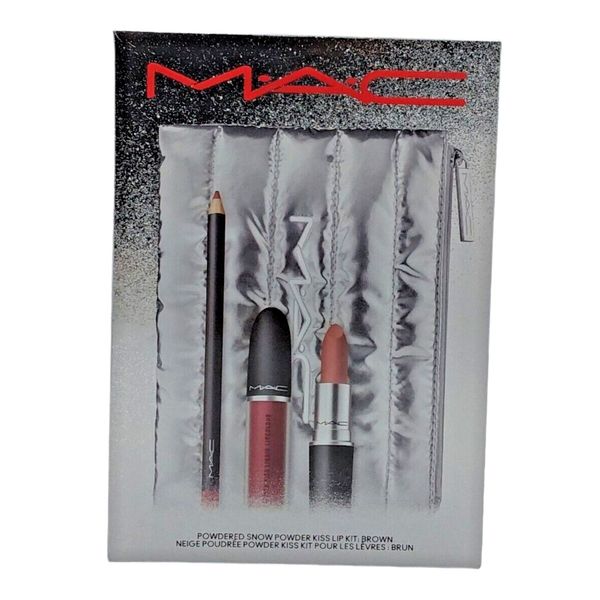 MAC Powdered Snow Powder Kiss Lip Kit : Brown