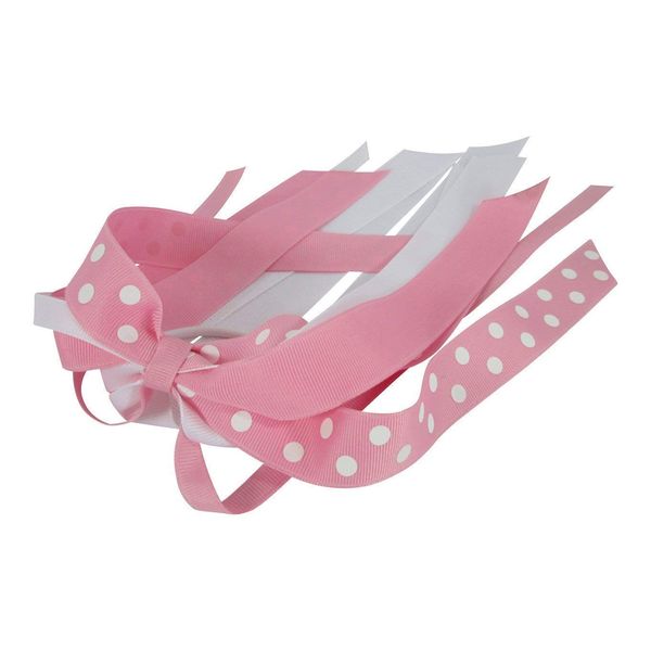 Pink and White Polka Dot Ponytail Bow - Customize Colors